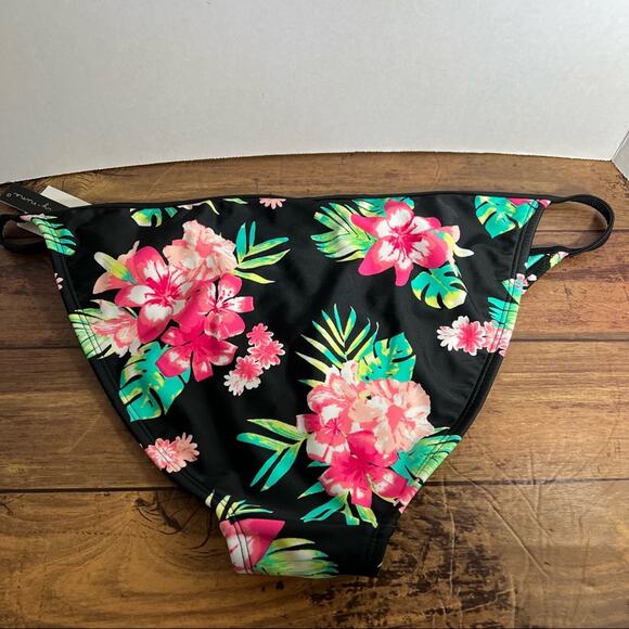Ninety Nine Degrees String Bikini Bottoms Hawaiian floral print Sz XL New - Picture 2 of 2
